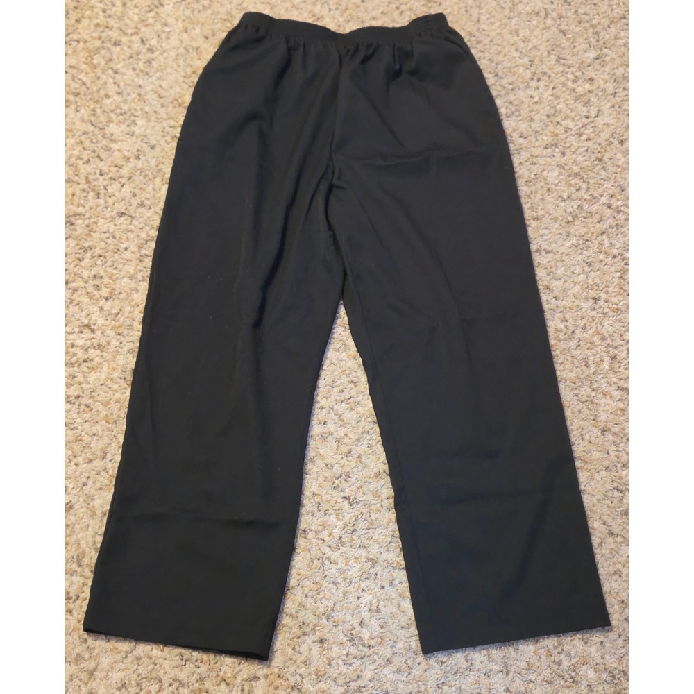 Alfred Dunner Elastic Waistband Trouser Pants Women's 14‎ Black Spandex Blend